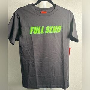 NWT FULL SEND Unisex Black Short Sleeve Graphic Logo Tee Shirt A Size Small